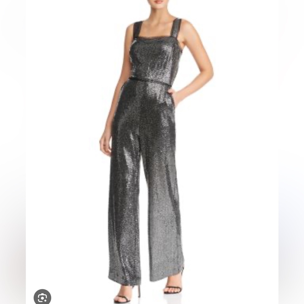 NWT Rachel Zoe Metallic Silver Jumpsuit